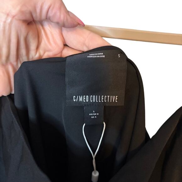 C/MEO Collective Black Rhinestone Strap Mini Dress NWT Size Small - Picture 6 of 7